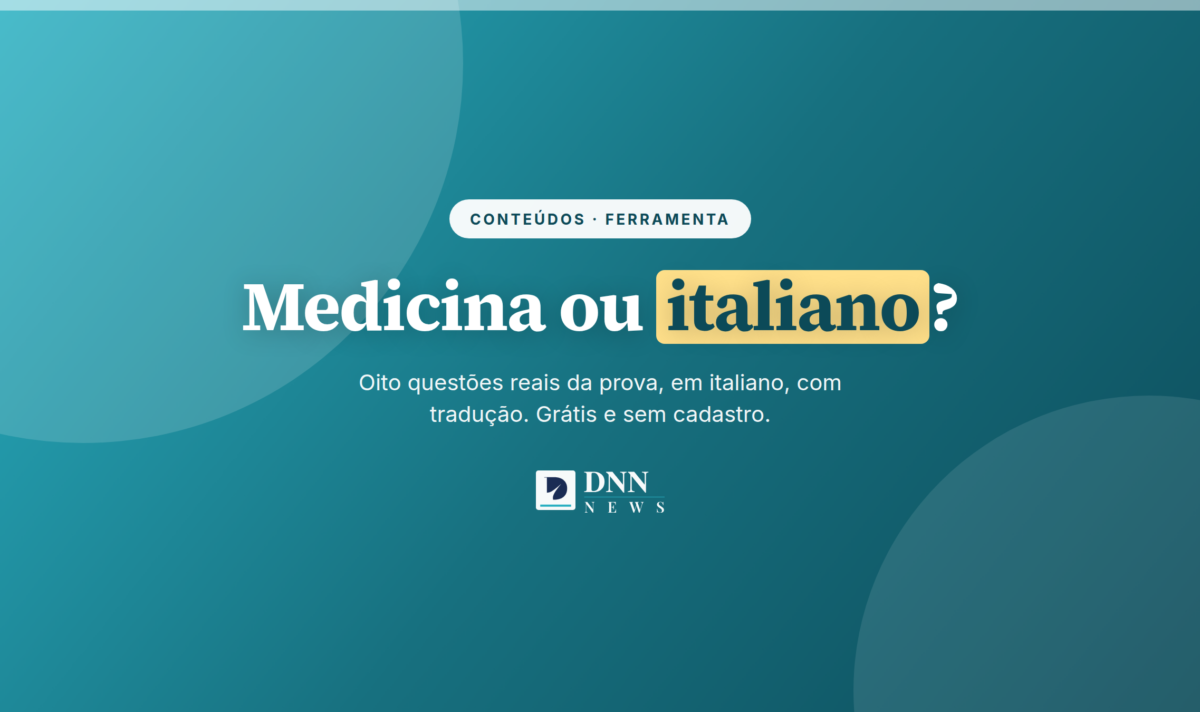 Simulado gratuito com oito questões reais da prova de reconhecimento, em italiano, com tradução e correção comentada. Arte: DNN News