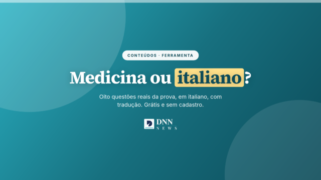Simulado gratuito com oito questões reais da prova de reconhecimento, em italiano, com tradução e correção comentada. Arte: DNN News