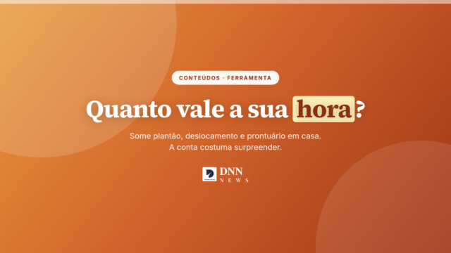 Cartaz com a frase "A hora que aparece e a hora que existe" e os dados da calculadora: seis campos a preencher, duas referências do SSN e nenhum dado enviado